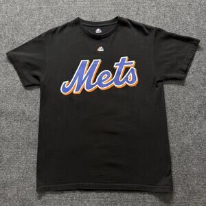 New York Mets Shirt Mens Medium Black MLB Baseball Majestic Murphy 28 Tee